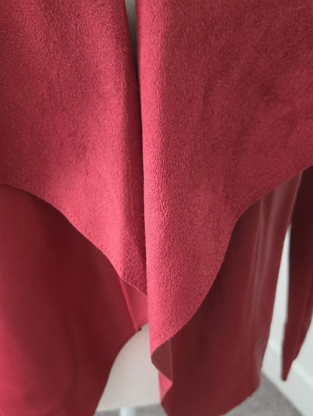 bagatelle Deep Burgundy Faux Leather Waterfall Jacket - Picture 4 of 6